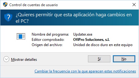 Algunas versiones de windows solicitan permisos