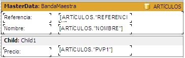 anadir banda hija en informe