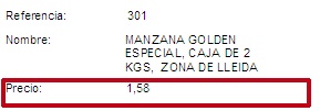 impresion de informe con datos alineados