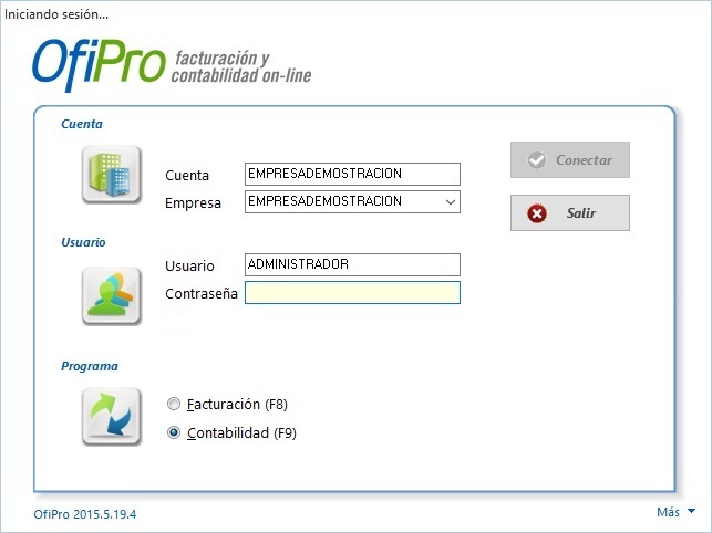 Inicio sesión en OfiPro