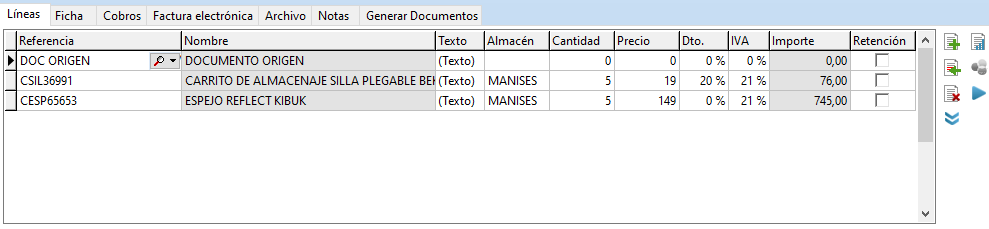 Los campos Referencia y Nombre se amplían automáticamente cuando se amplía la propia pantalla