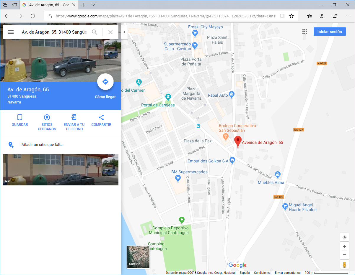 Ubicación del cliente en Google Maps