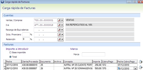 Ofipro dispone de pantallas de carga rapida de asientos