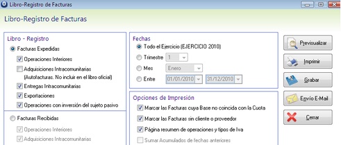 Ofipro incluye nuevas opciones para la impresion del libro registro